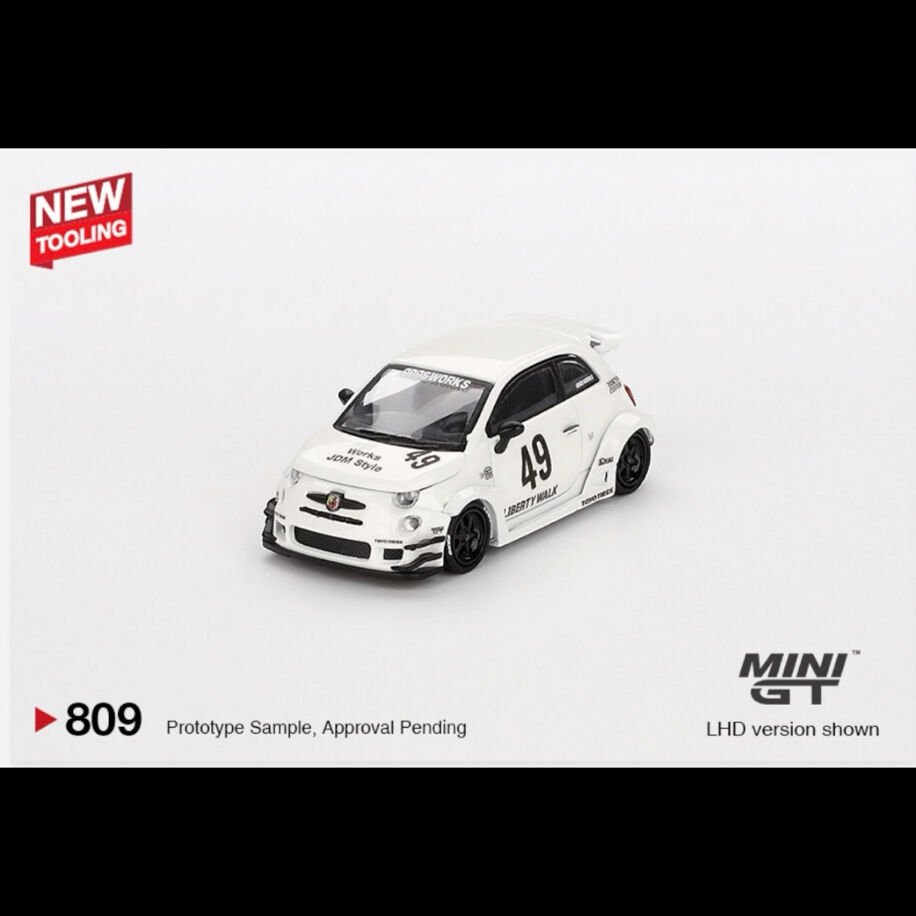 Mini Gt 809-LB-WORKS x Abas Works ABARTH 595 Gara White