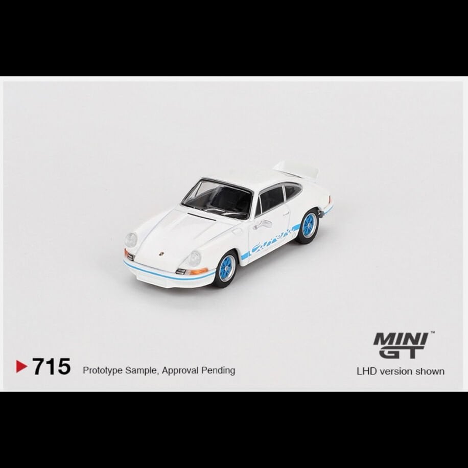 Mini Gt 715-Porsche 911 Carrera RS 2.7 Grand Prix White with Blue Livery