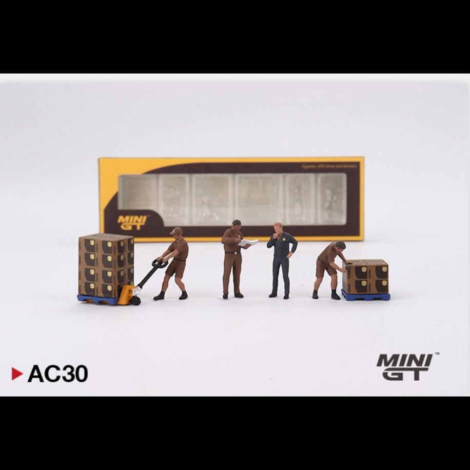 Mini Gt AC30-Figur UPS Driver and workers