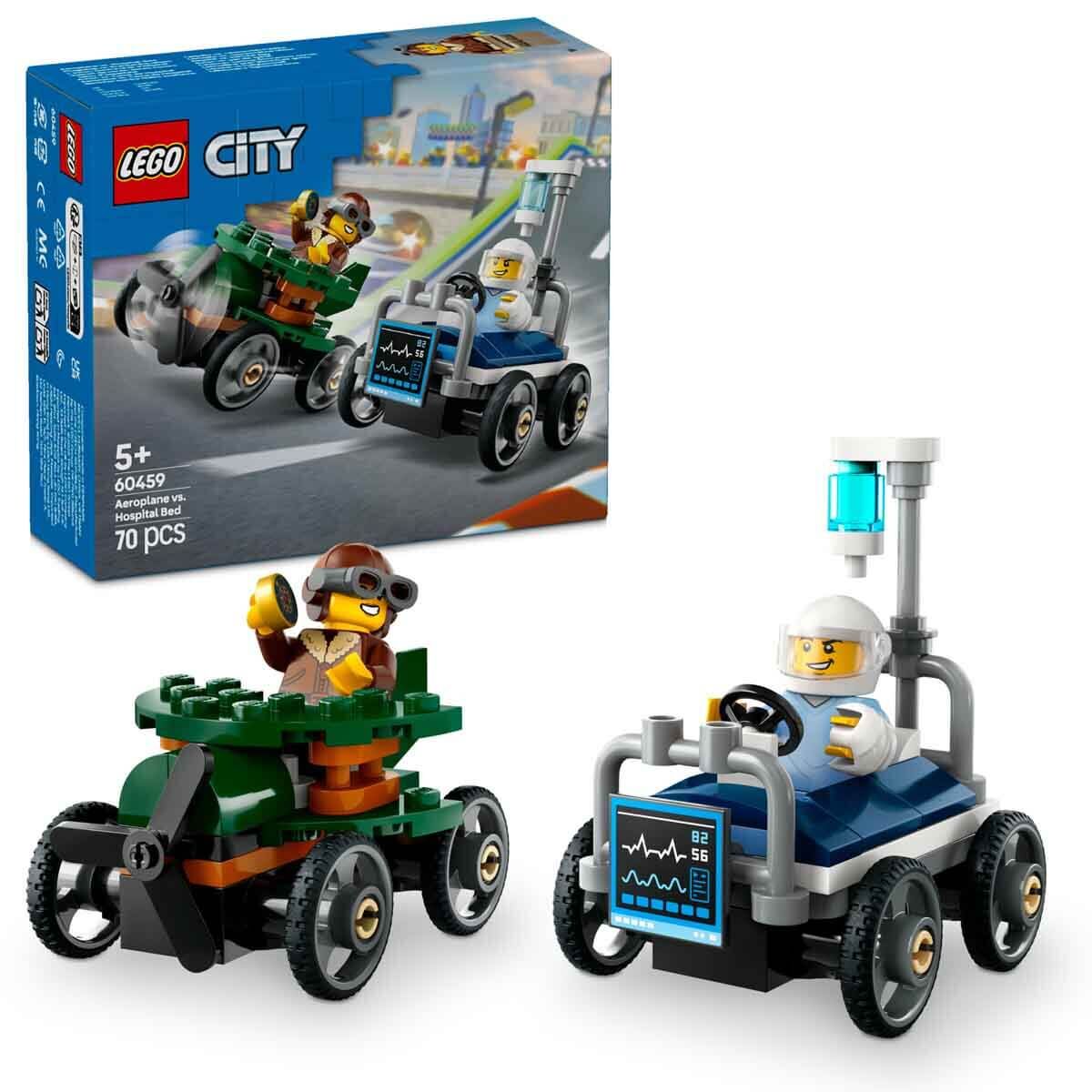 LEGO City Uçak, Hastane Yatağına Karşı Yarış Arabası Paketi 60459