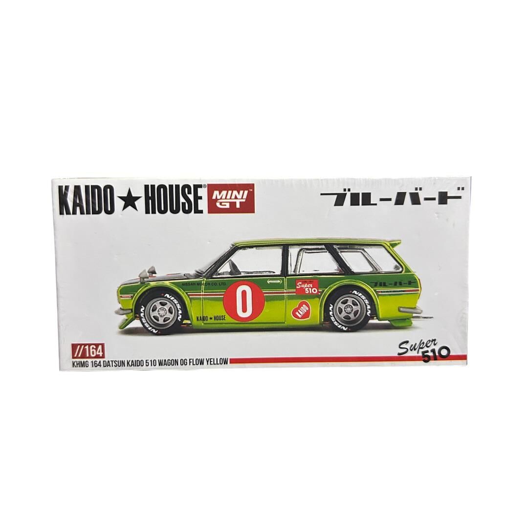 Mini Gt Kaido House KHMG164 Datsun Kaido 510 Wagon OG Flow Yellow