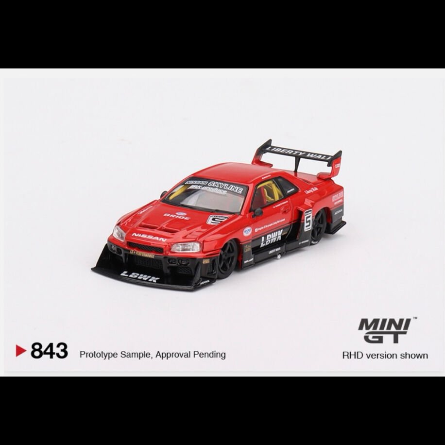 Mini Gt 843-Nissan LB-ER34 Super Silhouette SKYLINE Red/Black